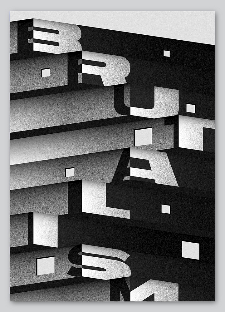 Typography poster about Brutalism